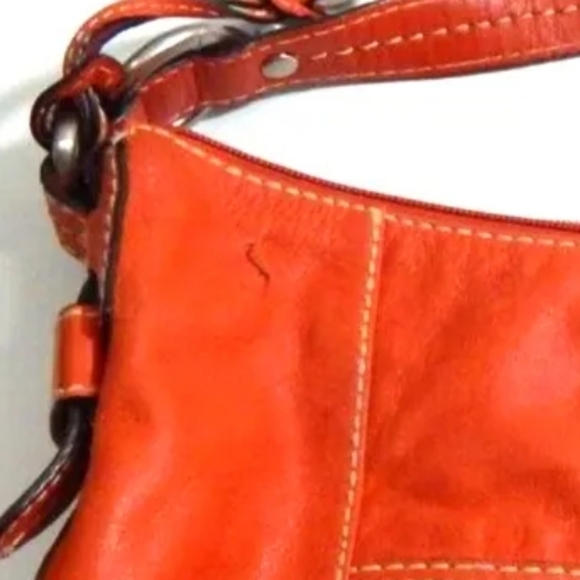 Fossil Orange Hobo Purse - Picture 3 of 5